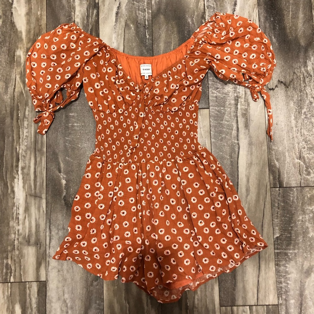Sabo Floral Off Shoulder Romper Size S